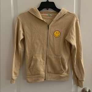 Vintage Havana Tan Hoodie with Smiley Face